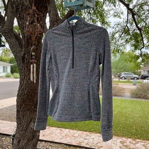 Lululemon Run Briskly 1/2 Zip Jacket. Size 10 Gray with muted multicolors.